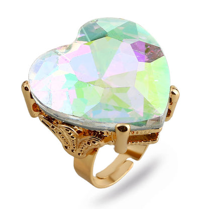 Popular Jewelry Fashion Round Gem Index Rings