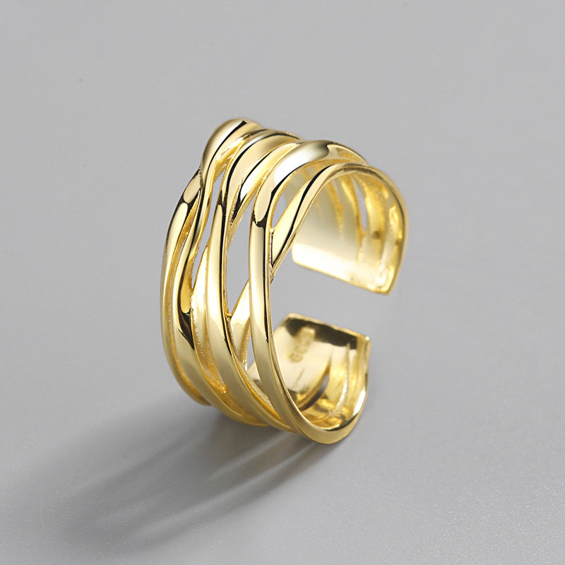 Women's Minimalist Winding Line Open For Personality Hipster Rings