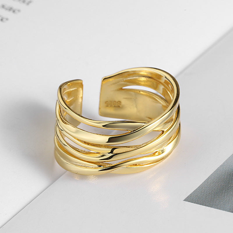 Women's Minimalist Winding Line Open For Personality Hipster Rings