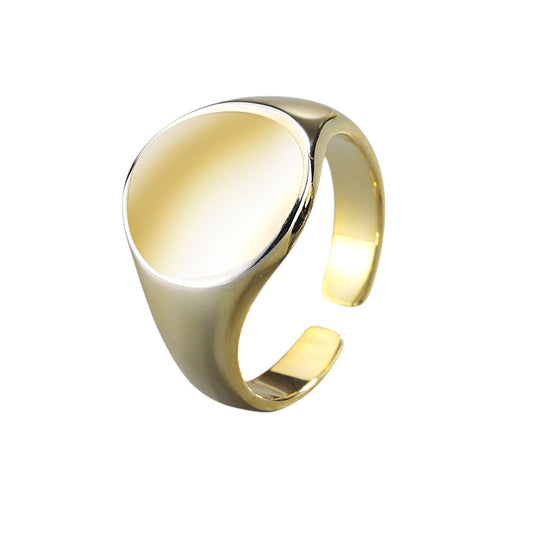 Women's Gold-plated Oval Glossy Wind Atmospheric Index Finger Rings