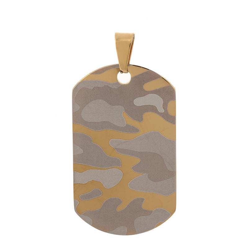 Men's Engraving Camouflage Pattern Stainless Steel Dog Tag Pendants