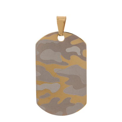 Men's Engraving Camouflage Pattern Stainless Steel Dog Tag Pendants