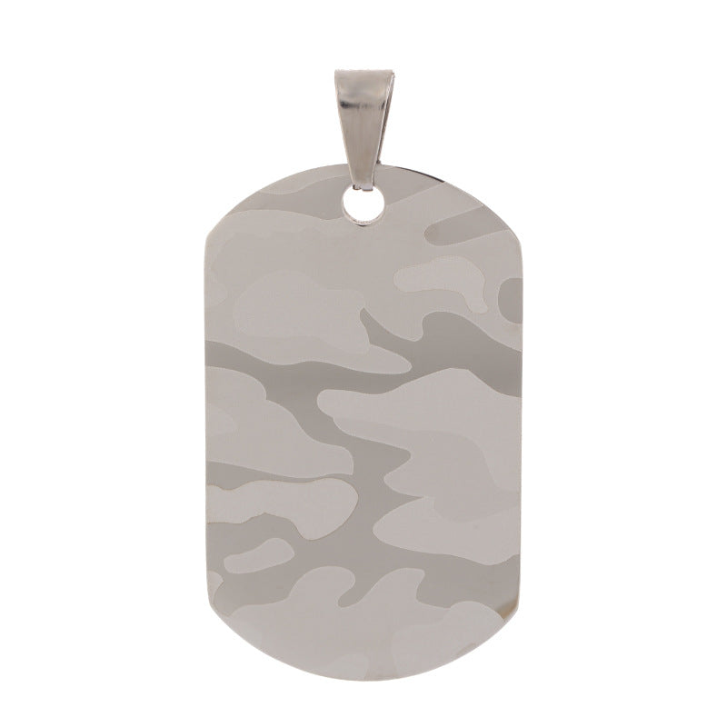 Men's Engraving Camouflage Pattern Stainless Steel Dog Tag Pendants