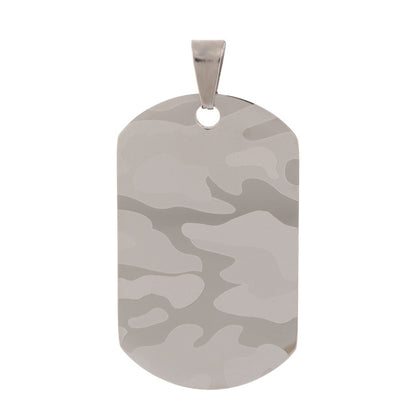 Men's Engraving Camouflage Pattern Stainless Steel Dog Tag Pendants