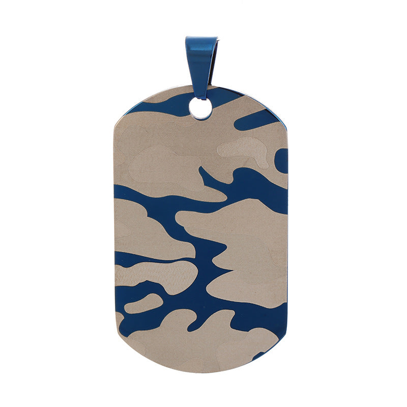 Men's Engraving Camouflage Pattern Stainless Steel Dog Tag Pendants