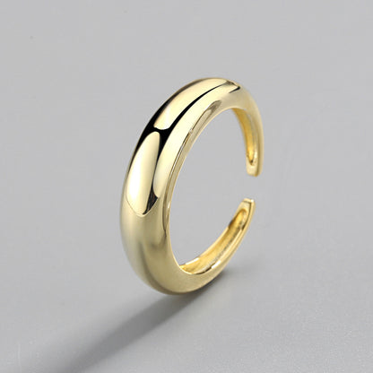 Sier Minimalist Glossy Single Female Personality Simple Rings