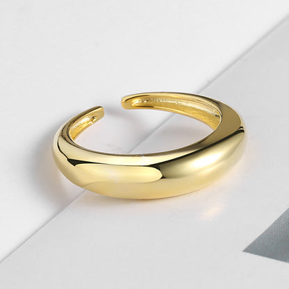 Sier Minimalist Glossy Single Female Personality Simple Rings