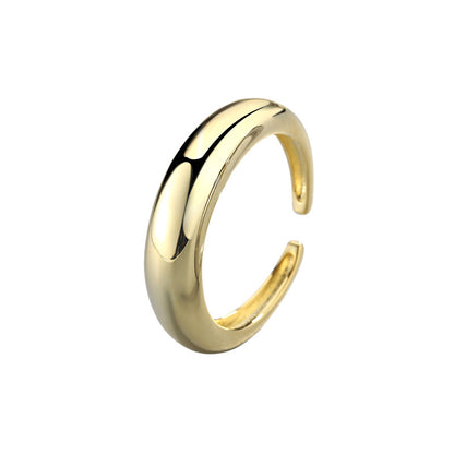 Sier Minimalist Glossy Single Female Personality Simple Rings