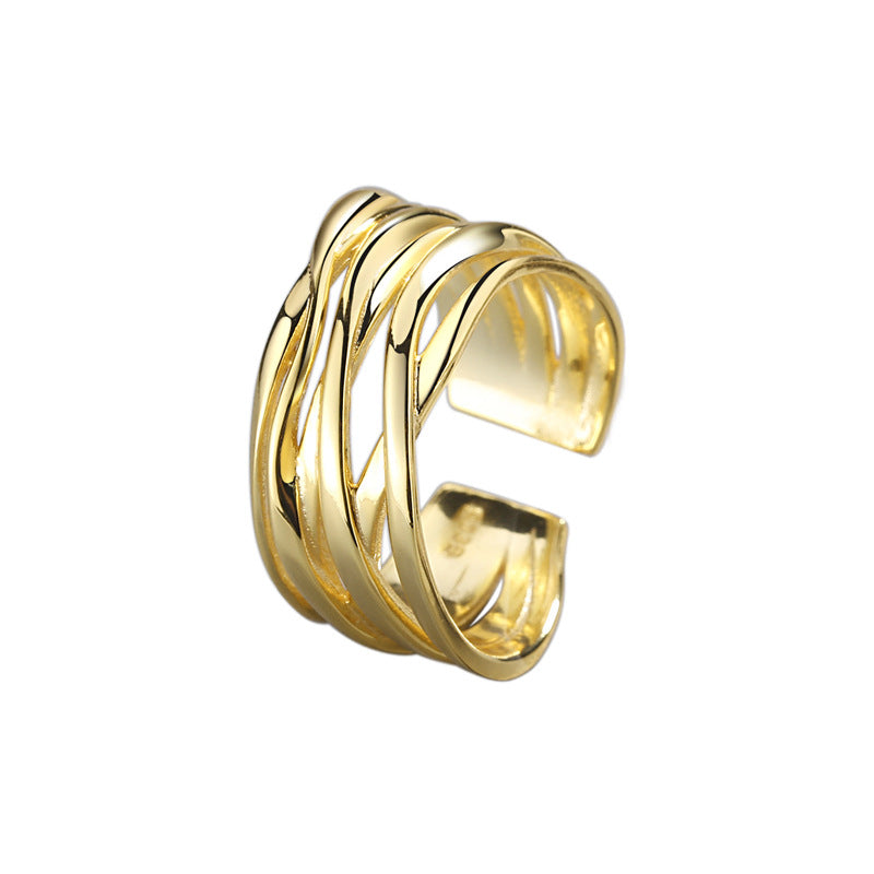 Women's Minimalist Winding Line Open For Personality Hipster Rings