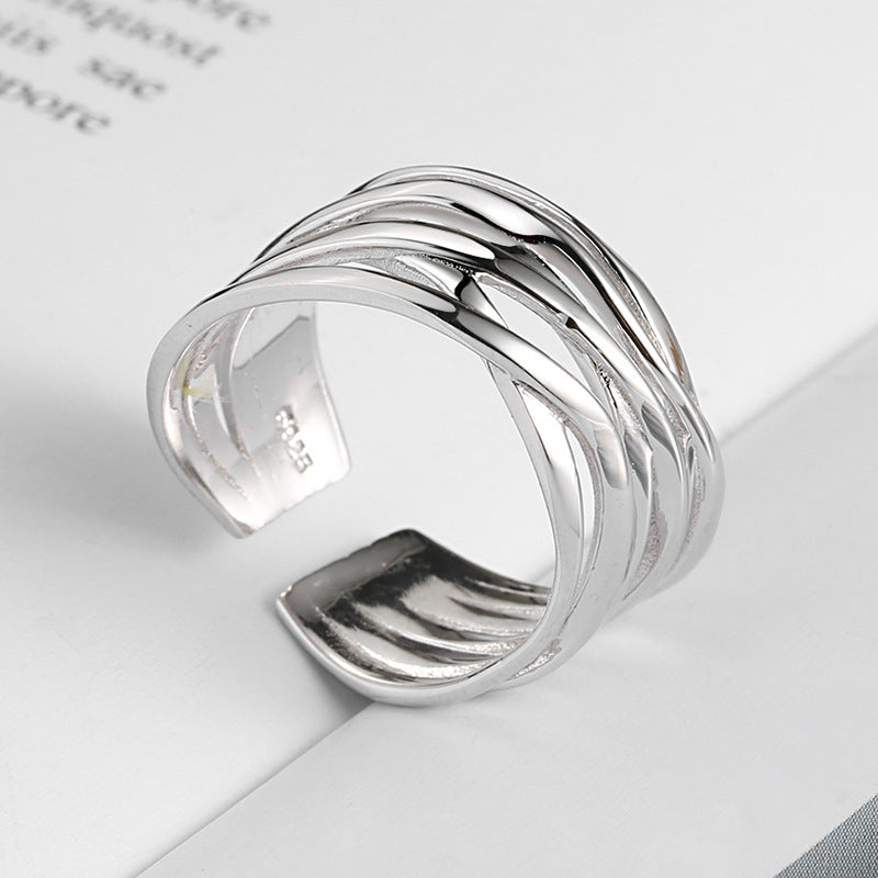 Women's Minimalist Winding Line Open For Personality Hipster Rings