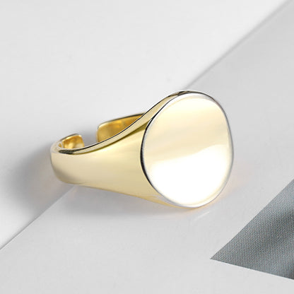 Women's Gold-plated Oval Glossy Wind Atmospheric Index Finger Rings