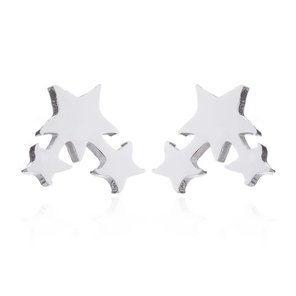 Stainless Steel Love Star Five-pointed Triangle Simple Geometric Earrings