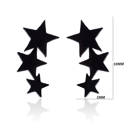 Stainless Steel Love Star Five-pointed Triangle Simple Geometric Earrings