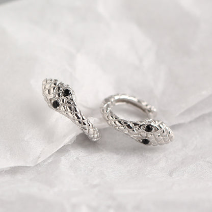 Luxury Snake-shaped Ear Clip Sterling Sier Trendy Rings