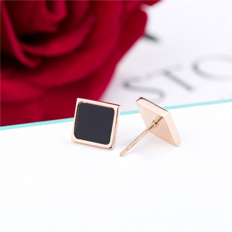 Square Round Geometric Light Luxury Ornament Earrings