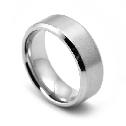 Men's Unique Titanium Steel Matte Ornament Rings