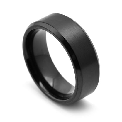 Men's Unique Titanium Steel Matte Ornament Rings