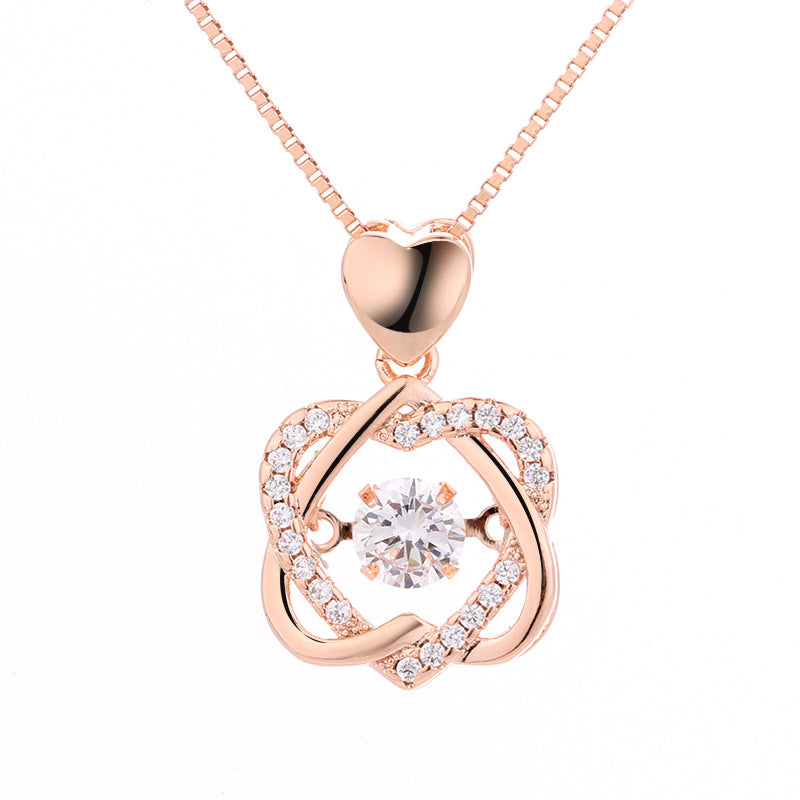 Women's Pulsatile Heart Fashion Smart Heart-shaped Zircon Light Pendants