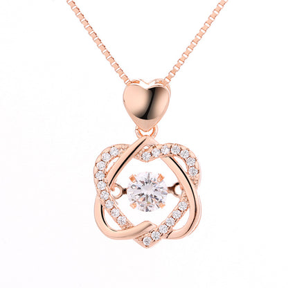 Women's Pulsatile Heart Fashion Smart Heart-shaped Zircon Light Pendants