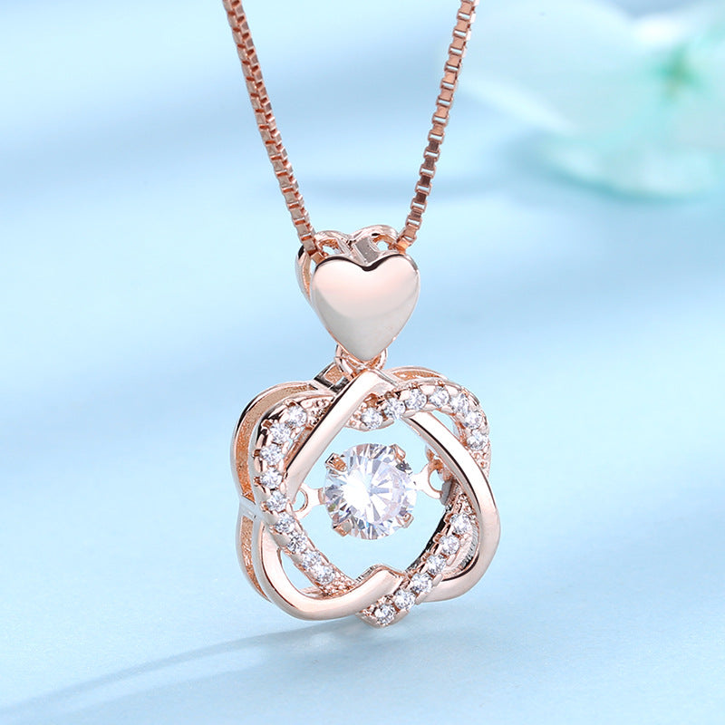 Women's Pulsatile Heart Fashion Smart Heart-shaped Zircon Light Pendants