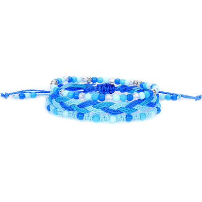 Beads Waterproof Wax Line Woven Three-piece Bracelets