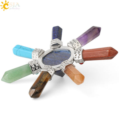 Jewelry Colorful Crystal Stone Natural Conical Pendants