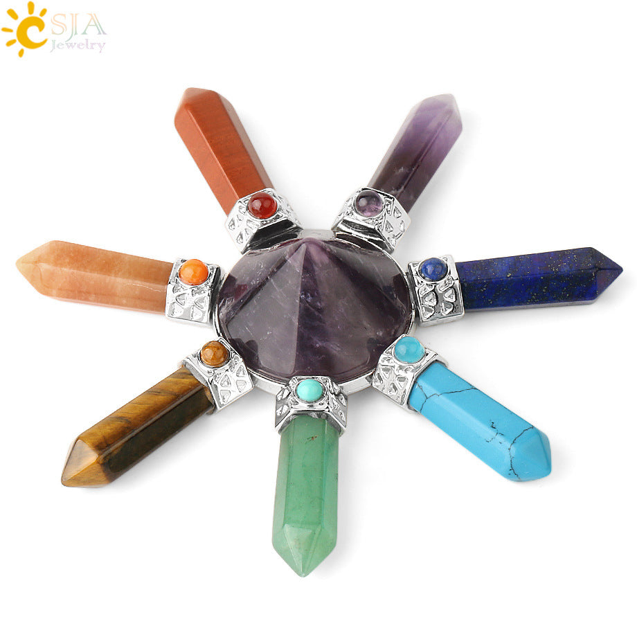 Jewelry Colorful Crystal Stone Natural Conical Pendants