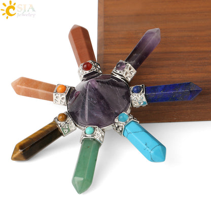 Jewelry Colorful Crystal Stone Natural Conical Pendants