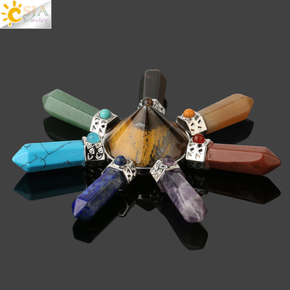 Jewelry Colorful Crystal Stone Natural Conical Pendants