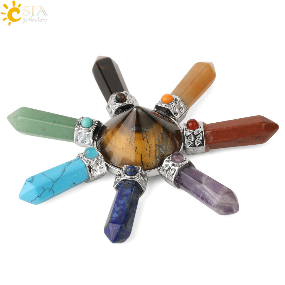 Jewelry Colorful Crystal Stone Natural Conical Pendants