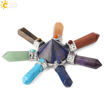 Jewelry Colorful Crystal Stone Natural Conical Pendants