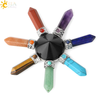 Jewelry Colorful Crystal Stone Natural Conical Pendants