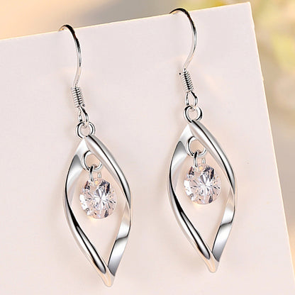 Zirconium Leaf Korean Style Fashionable All Match Jewelry Welcome Earrings