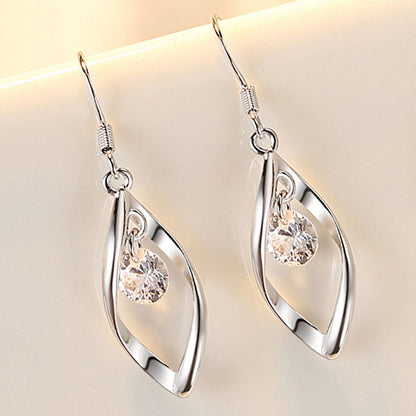 Zirconium Leaf Korean Style Fashionable All Match Jewelry Welcome Earrings