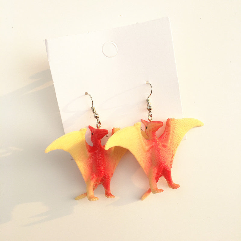 Children's Handicraft Funny Dinosaur Cool Earth Disco Earrings