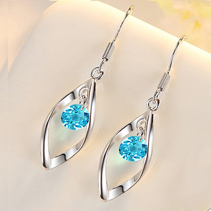 Zirconium Leaf Korean Style Fashionable All Match Jewelry Welcome Earrings