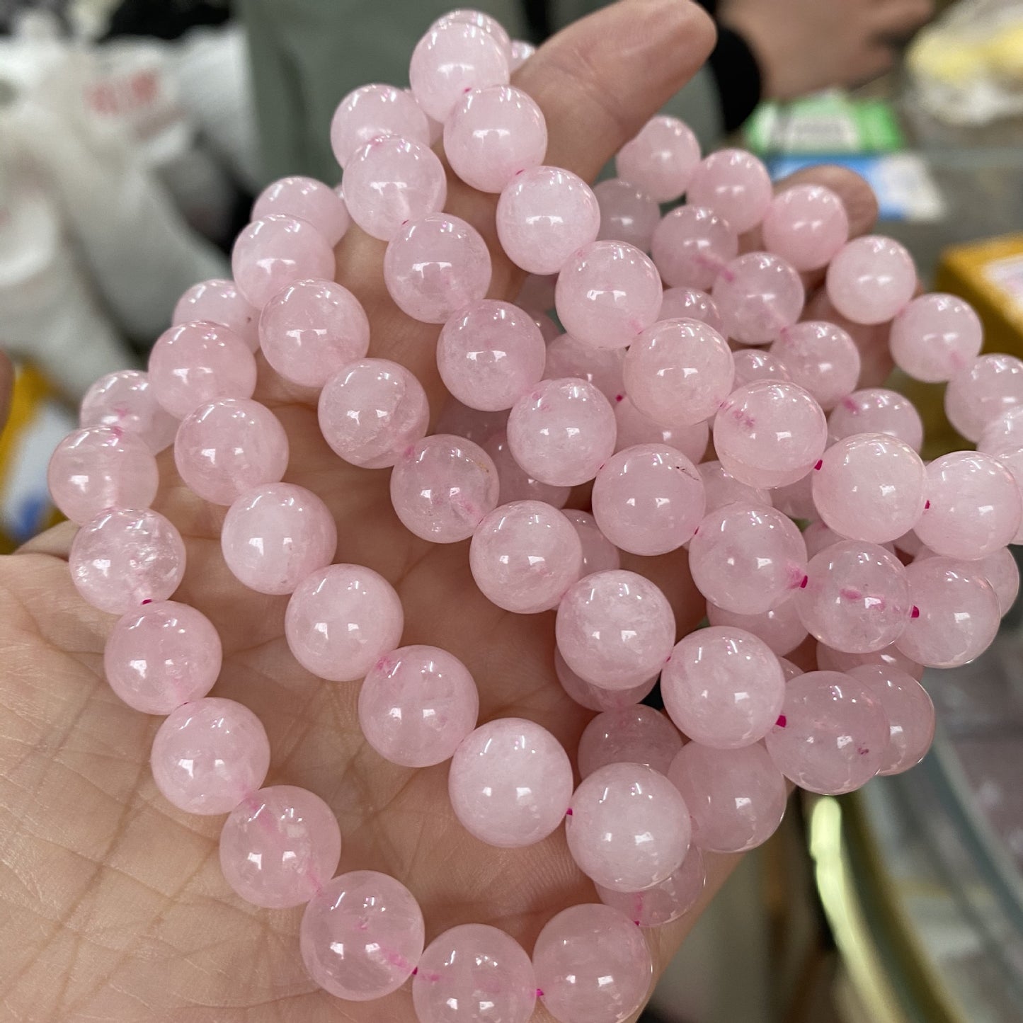 Natural Pink Crystal Single Circle Classic Bracelets