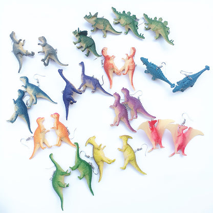 Children's Handicraft Funny Dinosaur Cool Earth Disco Earrings