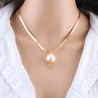 Snake Chain Baroque Pearl Portrait Square Necklaces