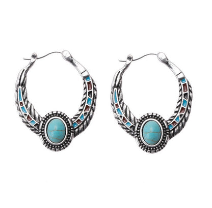 Blue Topaz Female Creative Rotational Water Earrings