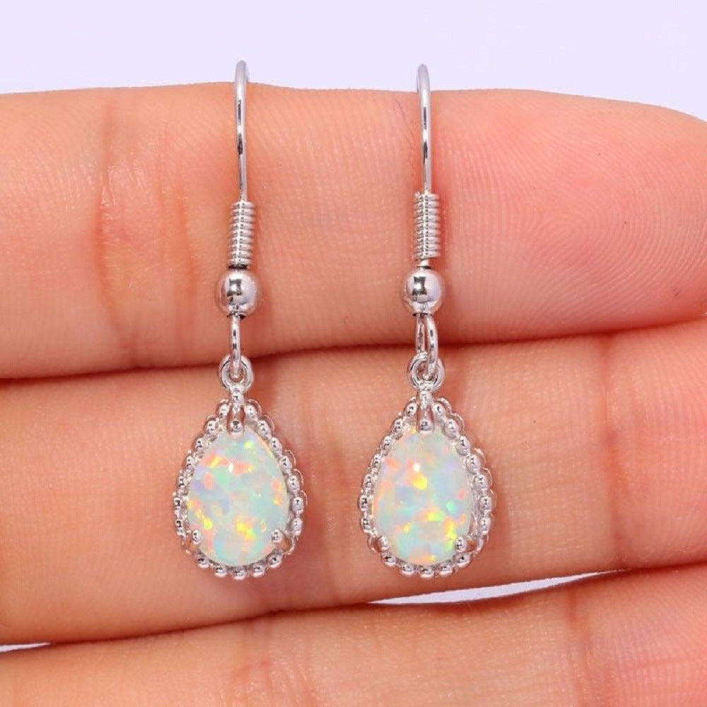 Blue Topaz Female Creative Rotational Water Earrings