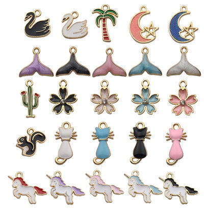 Drop Oil Alloy Small Star Seahorse Pendants