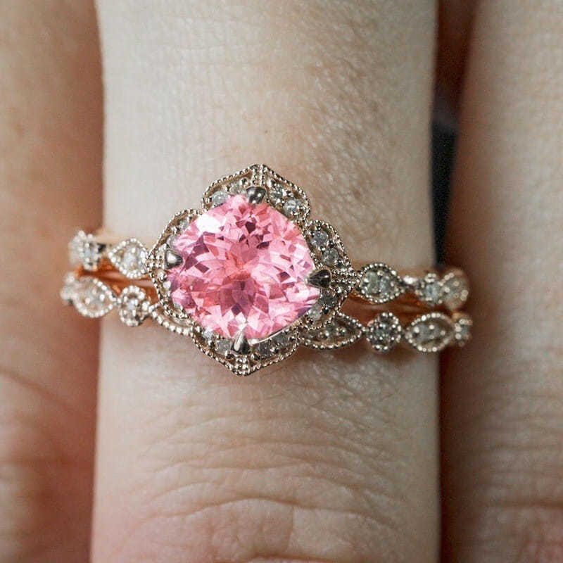 Women's Rose Gold Set Micro Inlaid Zircon Rings