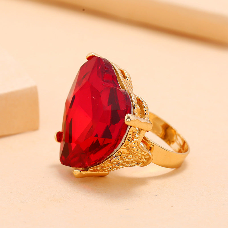 Popular Jewelry Fashion Round Gem Index Rings