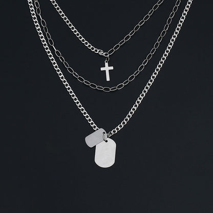 Style Fashion Double Layer Twin Cross Rabbit Necklaces