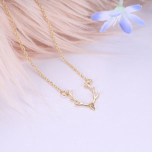 New Christmas Small Antlers Female Accessories Necklaces