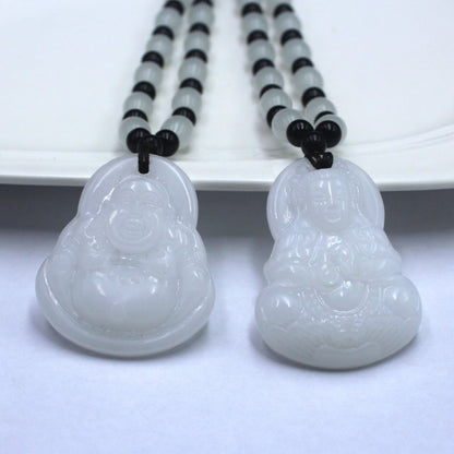 Gift Afghanistan White Jade Goddess Buddha Adjustable Pendants