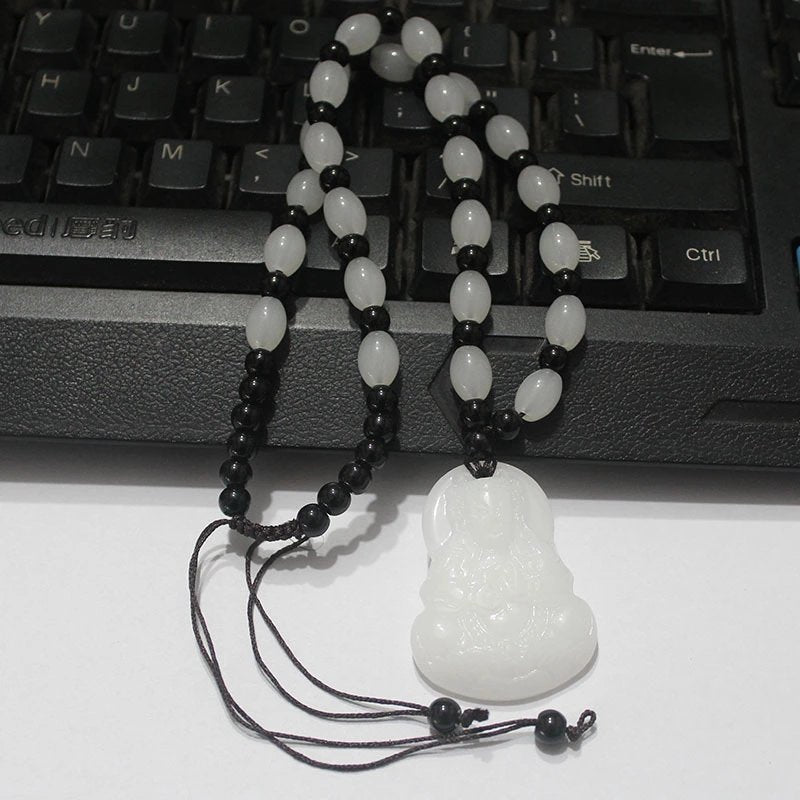 Gift Afghanistan White Jade Goddess Buddha Adjustable Pendants