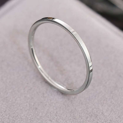 Women's Simple Very Fine Glossy Stainless Steel Rings