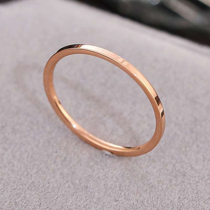 Women's Simple Very Fine Glossy Stainless Steel Rings